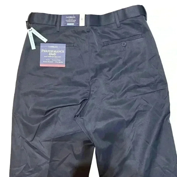 NWT Croft & Barrow Dark blue no iron stretch performance Khaki men’s 32x32 - Picture 2 of 9